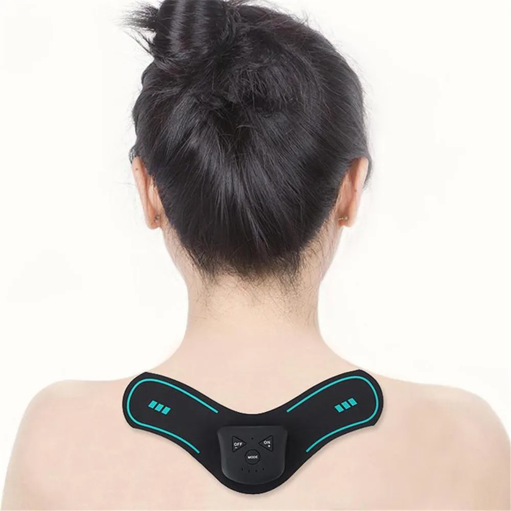 

Rechargeable Cervical Neck Massager Tens Electrode Pads Body Therapy Massage Mini Electric Muscle Relax Massage Pain Relief