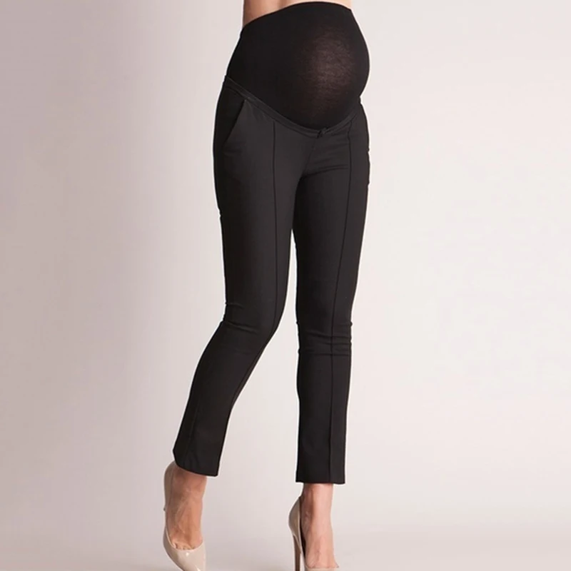 

Брюки-Карандаш для беременных женщин узкие брюки с высокой талией женские брюки офисные для беременных женщин осенние весенние длинные брю...