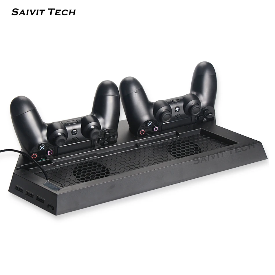 Multifunction Vertical Cooling Fan Stand Dual Gamepad Controller Charging Dock Station For Sony PS4 / Slim |
