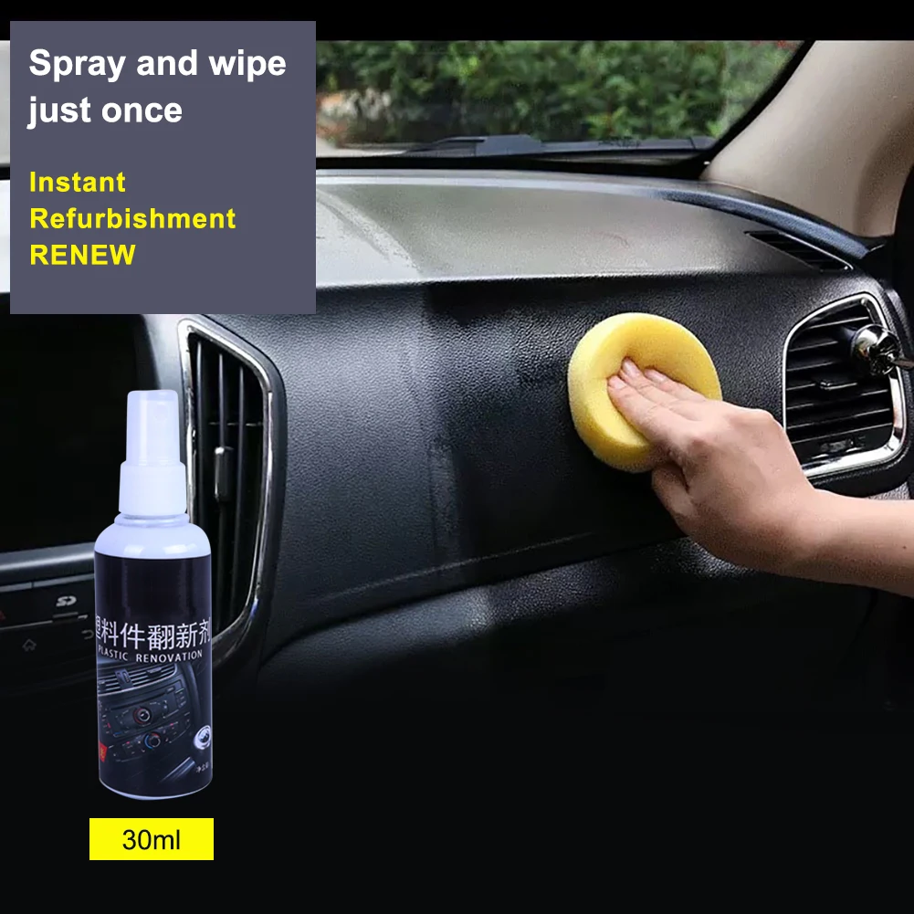 

30ml Car Interior Plastic parts refurbishing agent Plastic Part Wax Retreading Agent Renewed Plastic Restore Clean Care Spray