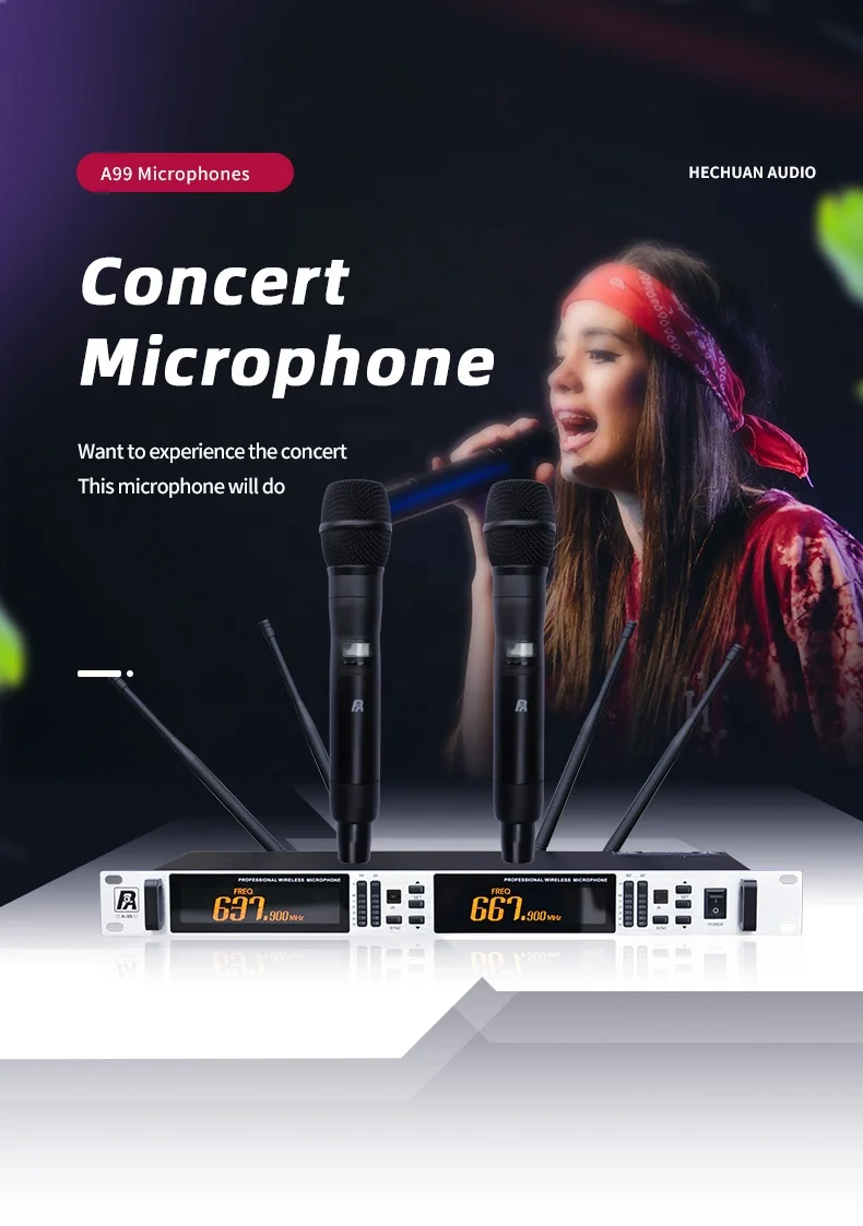 

PH A-99 hot sale short delay outdoor handheld high quality digital UHF wireless microphone