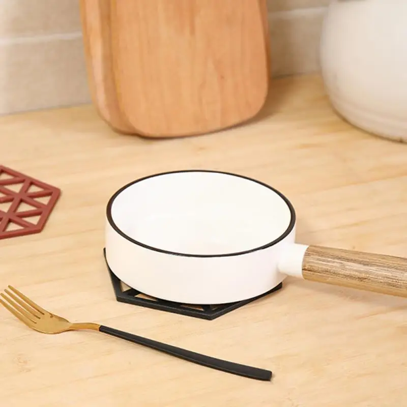 

Silicone Placemat Tableware Insulation Mat Coaster Cup Hexagon Mats Pad Heat-insulated Bowl Placemat Home Decor Desktop Pads Mat
