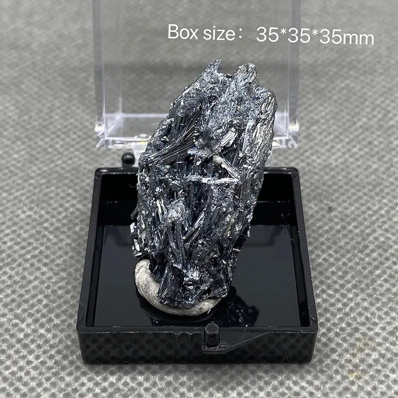 100% Natural rare Stibnite mineral specimen stones and crystals healing crystals quartz gemstones from China +Box3.5cm
