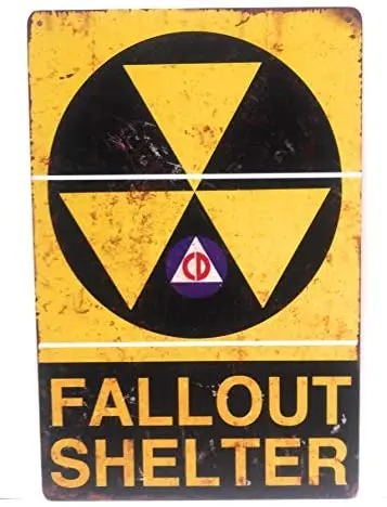 

Fallout Shelter Metal Tin Sign, Fallout Sign, Home Decor, Outdoor Sign, Backyard Sign, Shelter Sign