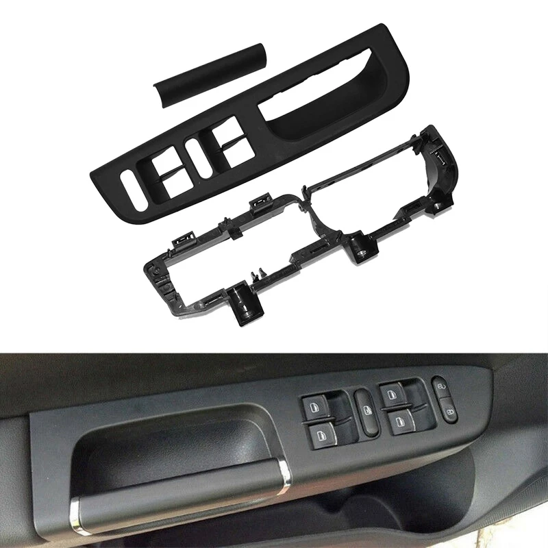 

Black Front Left Switch Bezel & Handle Trim & Bracket for - Jetta Bora Golf MK4
