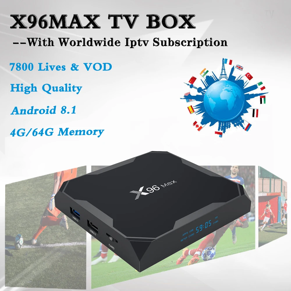 X96MAX Android Smart tv Box 4G/64G BT4.0 4K с Acebird Pro Ip tv подписка Швеция Норвегия Германия США для взрослых 7800 Live
