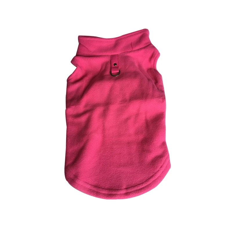 Pink Осень Зима флисовая одежда для собак теплая мягкая верхняя одежда для питомца куртки для чихуахуа Французский бульдог Мопс дракон собака большая/маленькая собака - Цвет: Pink