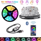 1 шт. Bluetooth-совместимая Светодиодная лента 1 м RGB 5050 SMD гибкая Водонепроницаемая светодиодная лента RGB 2 м 5 м DC 5 В Светодиодная лента