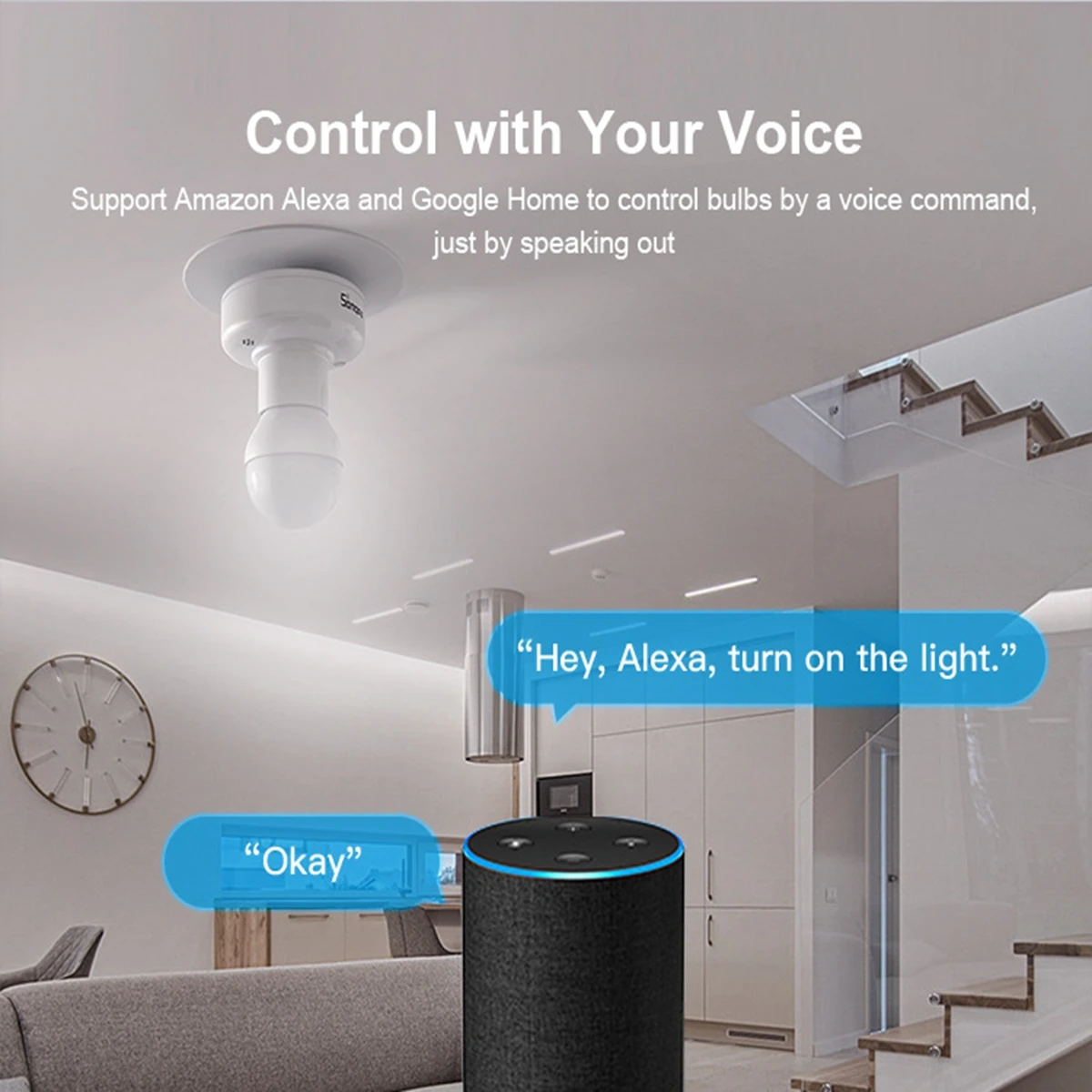 

Wireless 433MHz RF Sonoff Slampher R2 App Voice Remote Control WiFi Smart Lamp Holder For E27 Led Bulb Google Echo Alexa