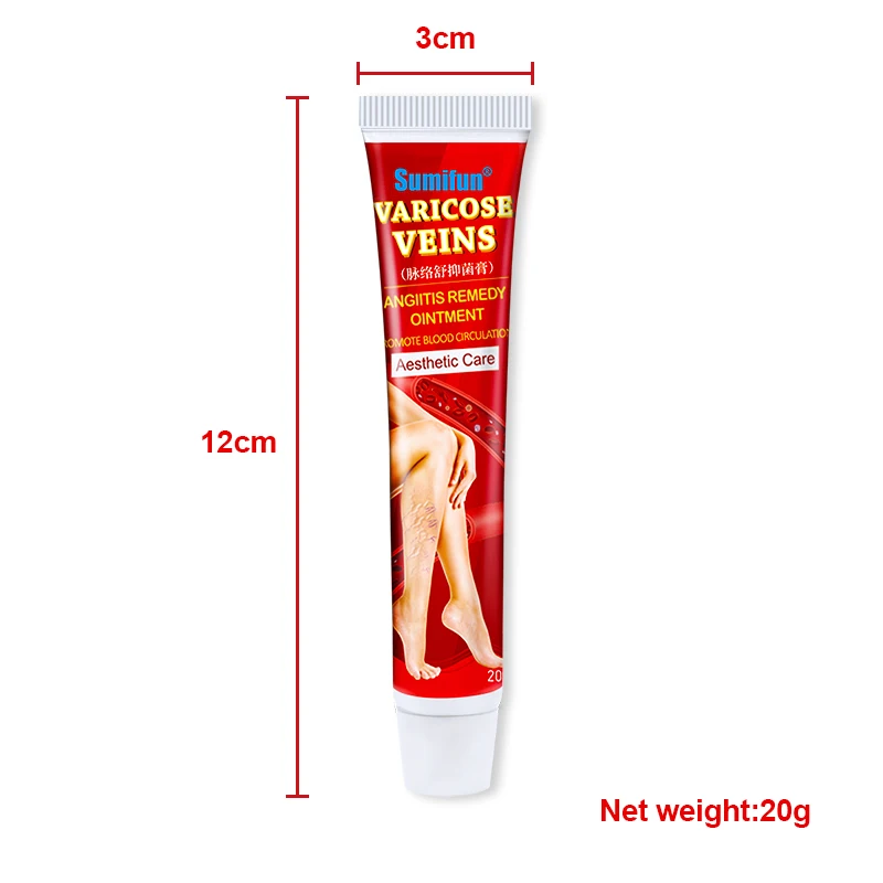 

Sumifun 2pcs Varicose Vein Ointment Treating Pain Bulging Legs Red Blood Streak Repair Vein Cream Vasculitis Spider Relieve