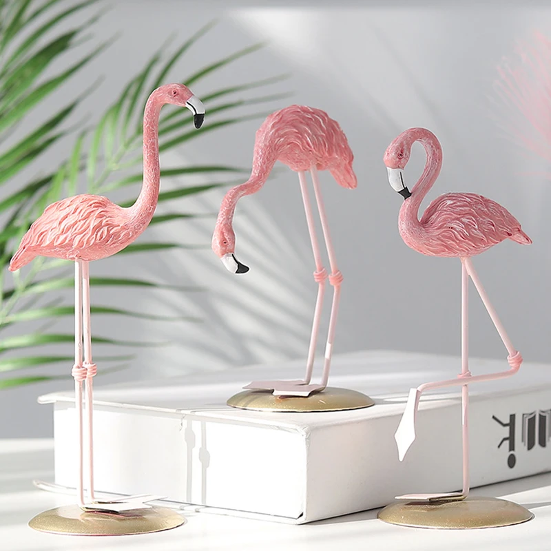 Скандинавский стиль фламинго домашний декор имитация смолы статуя животного для
