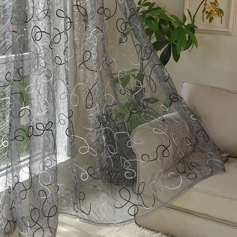 

MRTREES Bird Nest Sheer Curtain for Living Room Kitchen Curtains Dots Embroidered Bedroom Tulle for Windows Treatment Panel