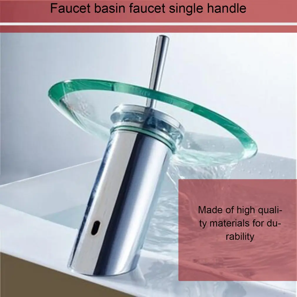 Стеклянный смеситель Водопад для ванной и кухни круглая раковина из латуни