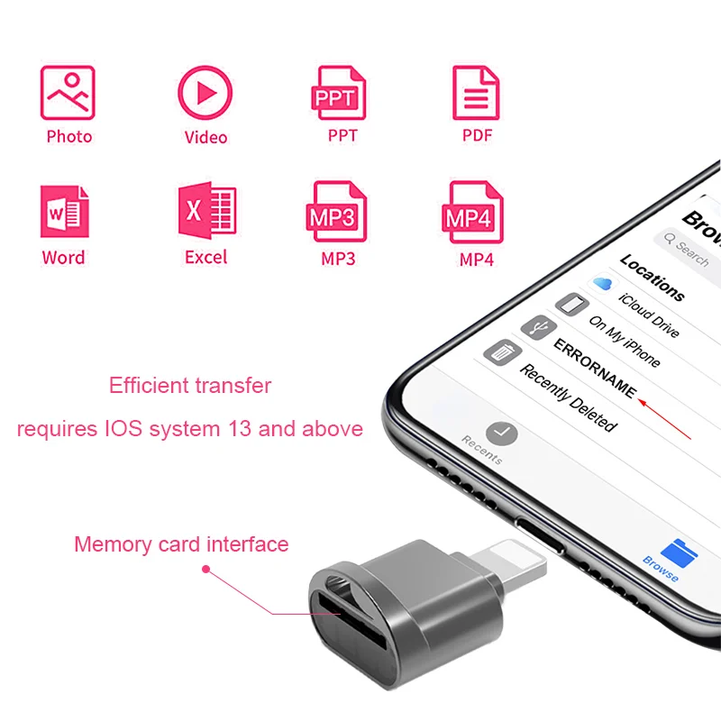 Картридер Micro SD карта памяти адаптер OTG к Lightning TF конвертер дешевый продукт для