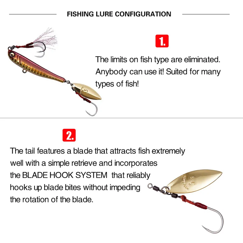 1PCS Metal Spoon Vib Fishing Lure Sequins Spinnerbait 62mm 30g Sinking Vibration Lure with Rotating Spinners 10 Colors