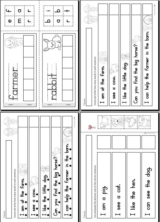 92 шт. ферма тема Забавный детский сад английская книга для занятий алфавитом