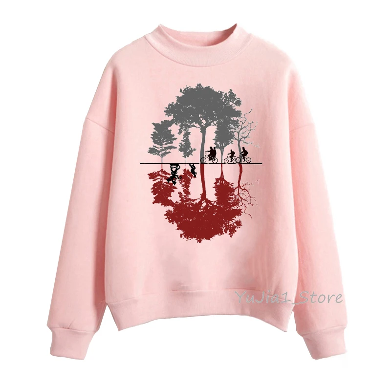 Sudadera mujer очень странные дела 3 кофты осенне-зимняя одежда для женщин, бархатистые худи для девочек-розовый цвет, раздел-толстовки и harajuku kawaii пуловер - Цвет: Y42409P