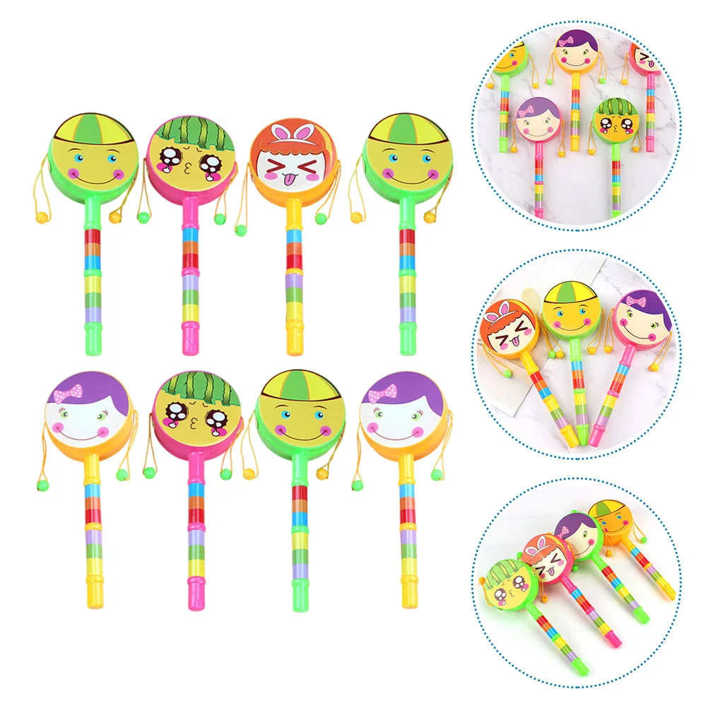 

8pcs Cartoon Drums Infant Shaker Toys Early Educational Toys (Random Style)