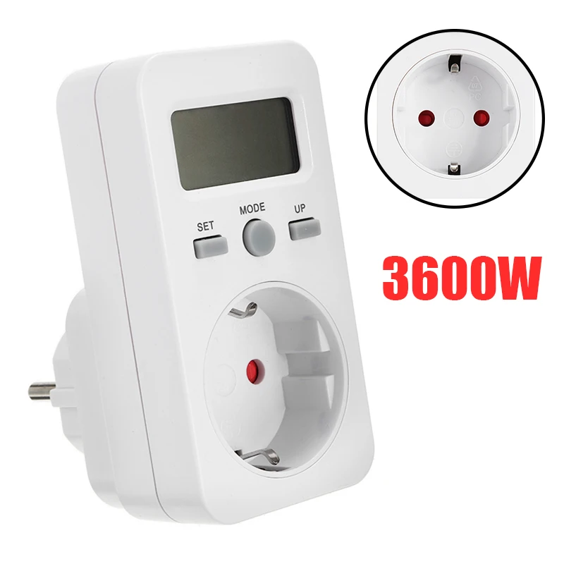 

3600W Digital Energy Meter Socket Electric Backlight Electronic Power Meter Consumption Measuring Socket Analyzer