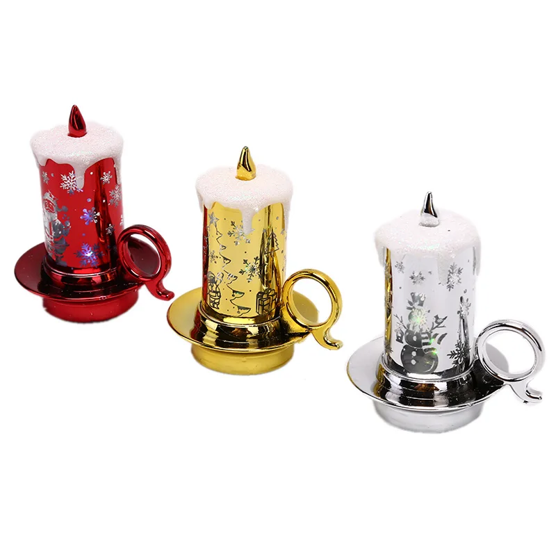 1 шт. беспламенная Мерцающая Светодиодная свеча разноцветная Рождественская