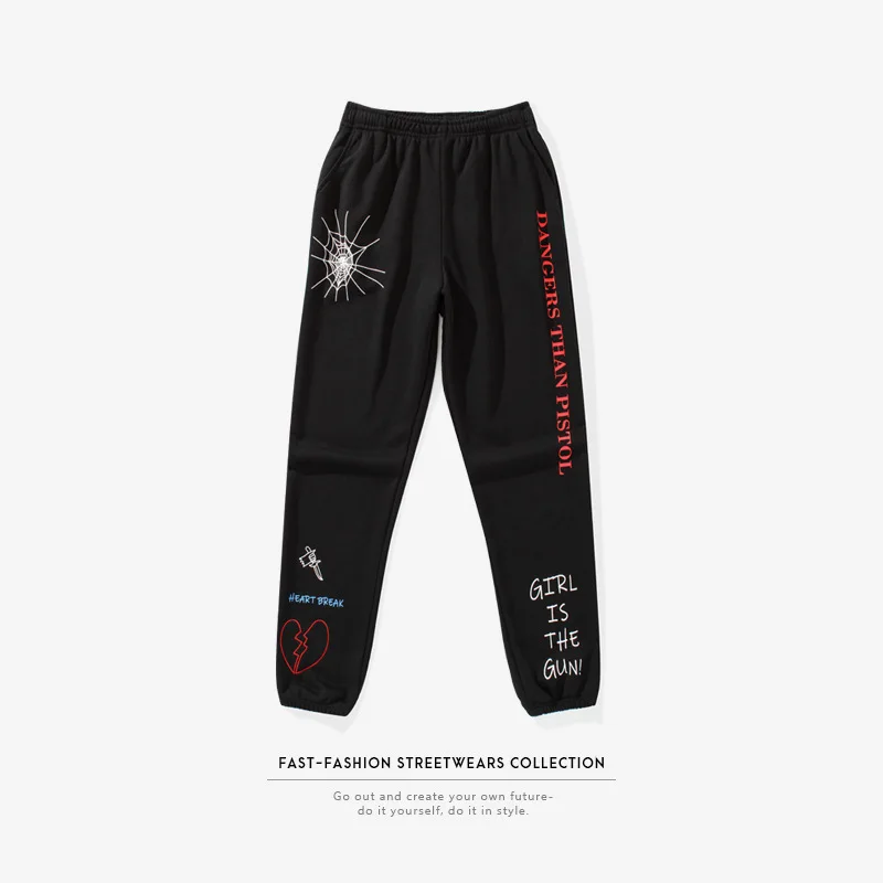 

New Thin Section High Street Fashion Brand Cotton Beam Foot Printing Men's Trousers Casual Sweatpants