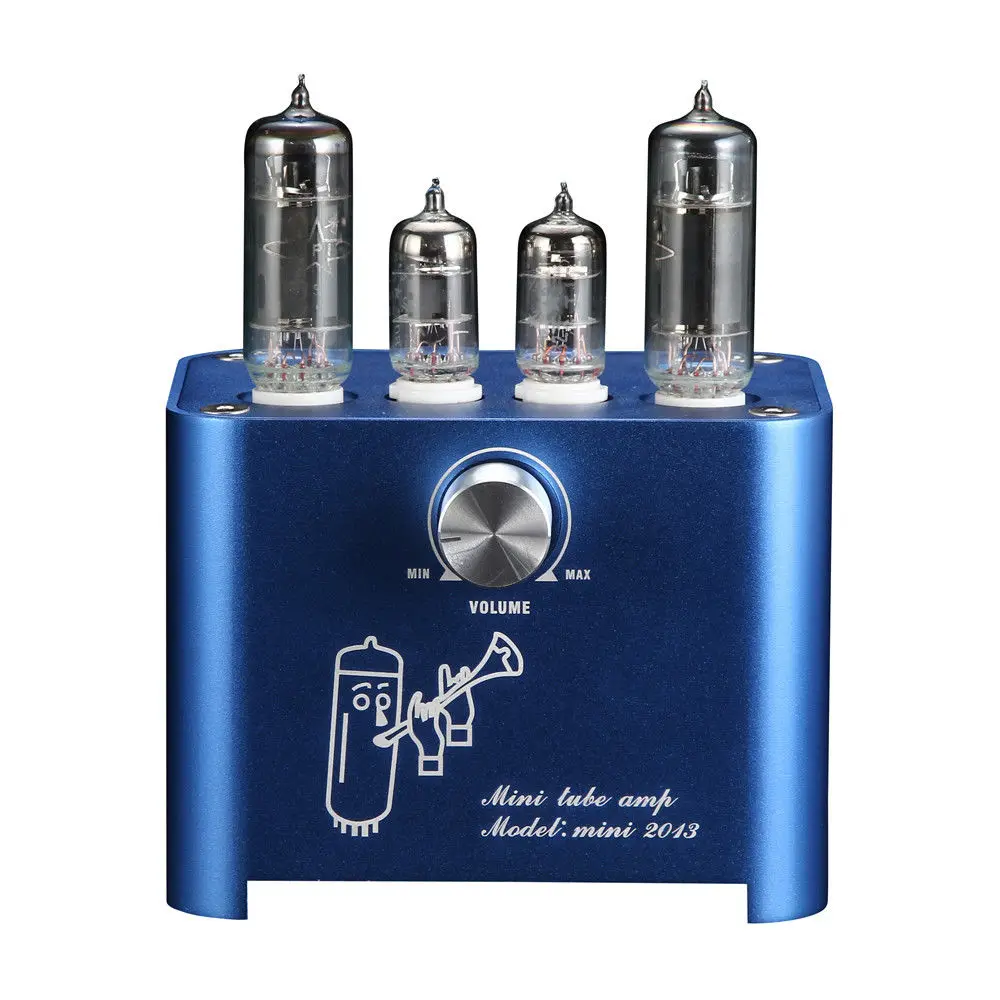 Синий Nobsound APPJ Mini 6J1+ 6P1 вакуумный ламповый усилитель стерео HiFi Настольный усилитель мощности 3 Вт* 2 - Цвет: Синий