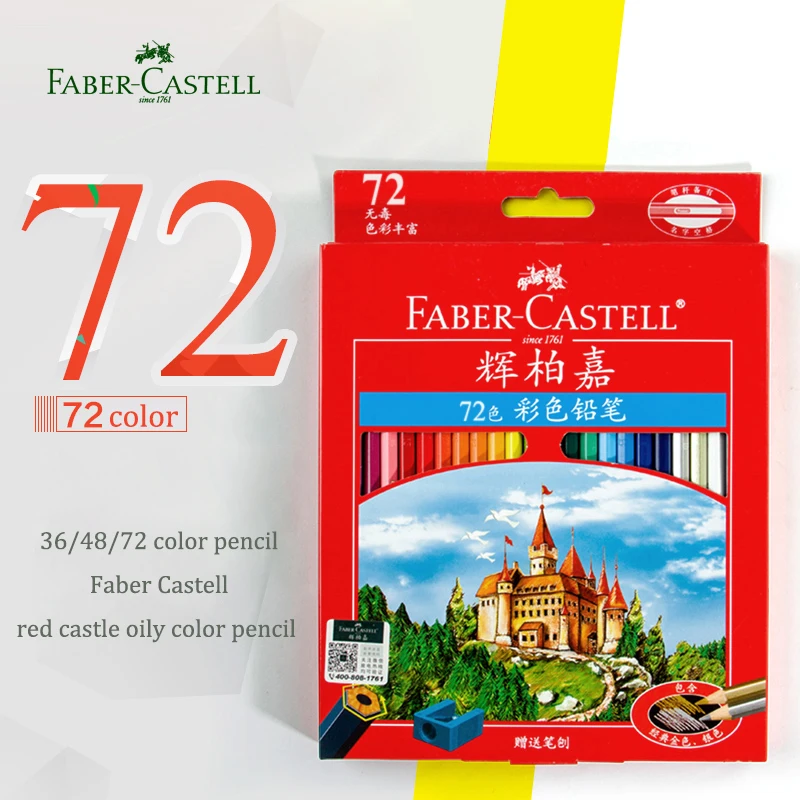 Faber-Castell 36 48 72 color Classic Oily Pencil Painting for Beginners Students Colored Pencils Sketch Painting Art Supplies