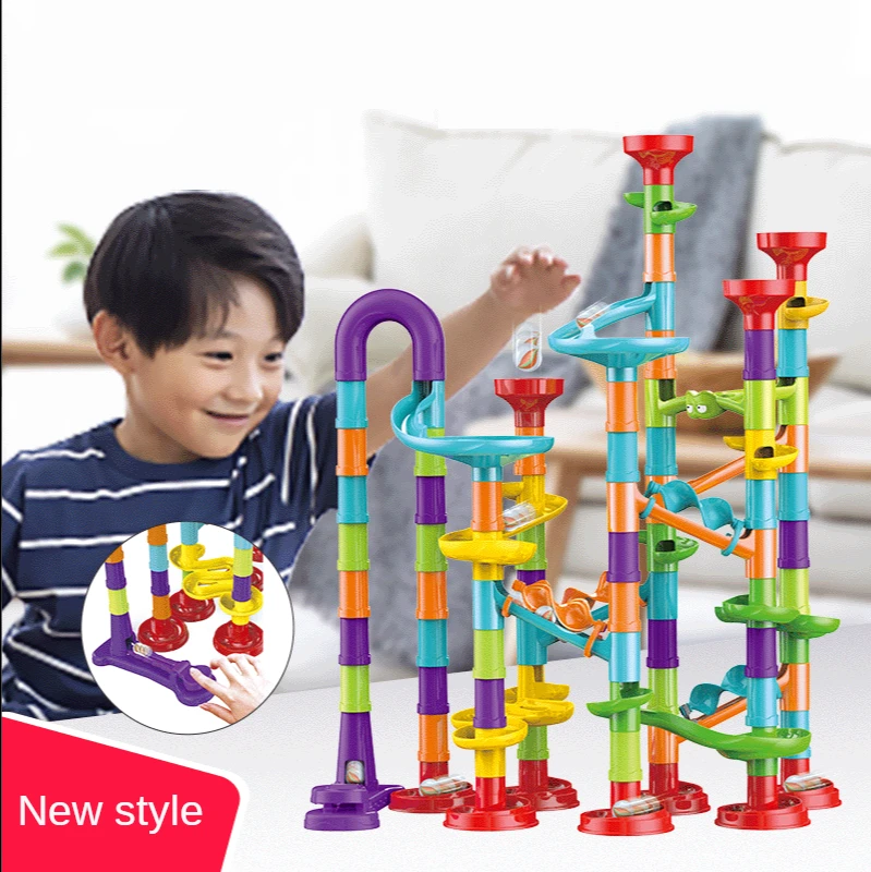 113 шт. Marble Run строительные блоки 3D лабиринт с шариком гоночный трек игрушка рулон