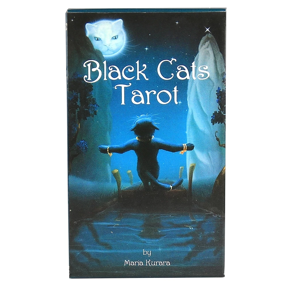 

Black Cats Tarot Cards Deck PRISMA VISIONS Board Game 78 Cards with Guidebook Divination English, Spanish, French, Italian,