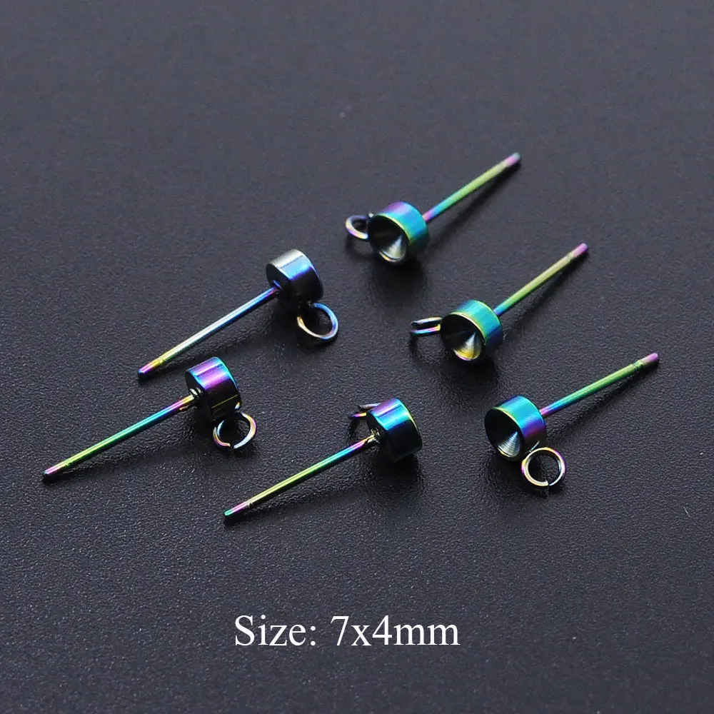 10 шт./лот 100% радужные серьги гвоздики из нержавеющей стали оптовая продажа