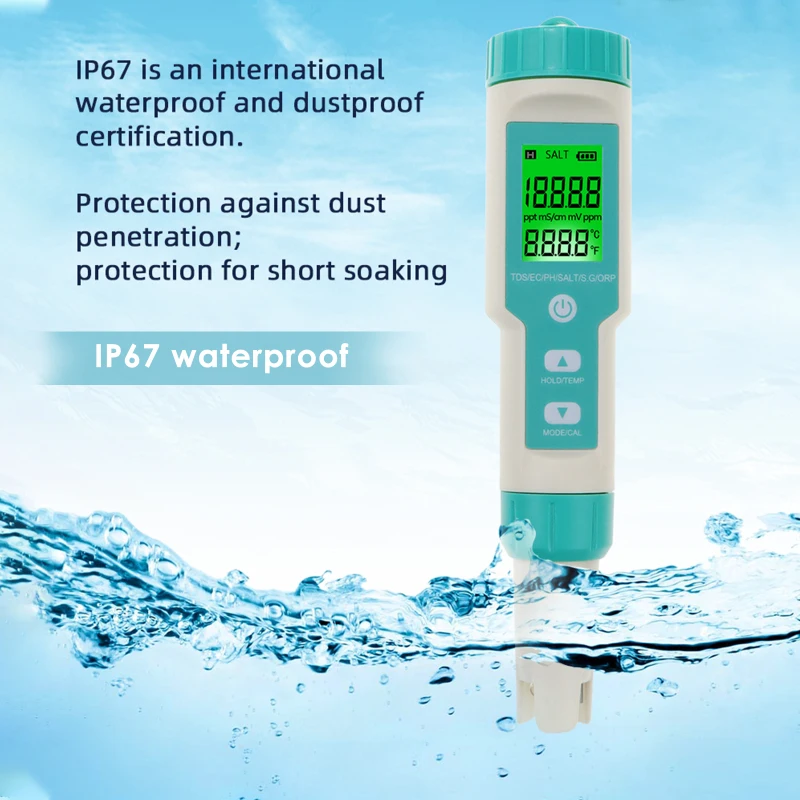 

3/4/5/7 In 1 PH Meter TDS EC ORP Salinity S. G Temperature Meter With Backlight Digital Water Quality Monitor Tester