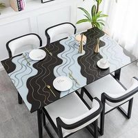 nordic pvc tablecloth matte bottom non slip printing waterproof table mat gold geometric pattern dining tablecloth customize