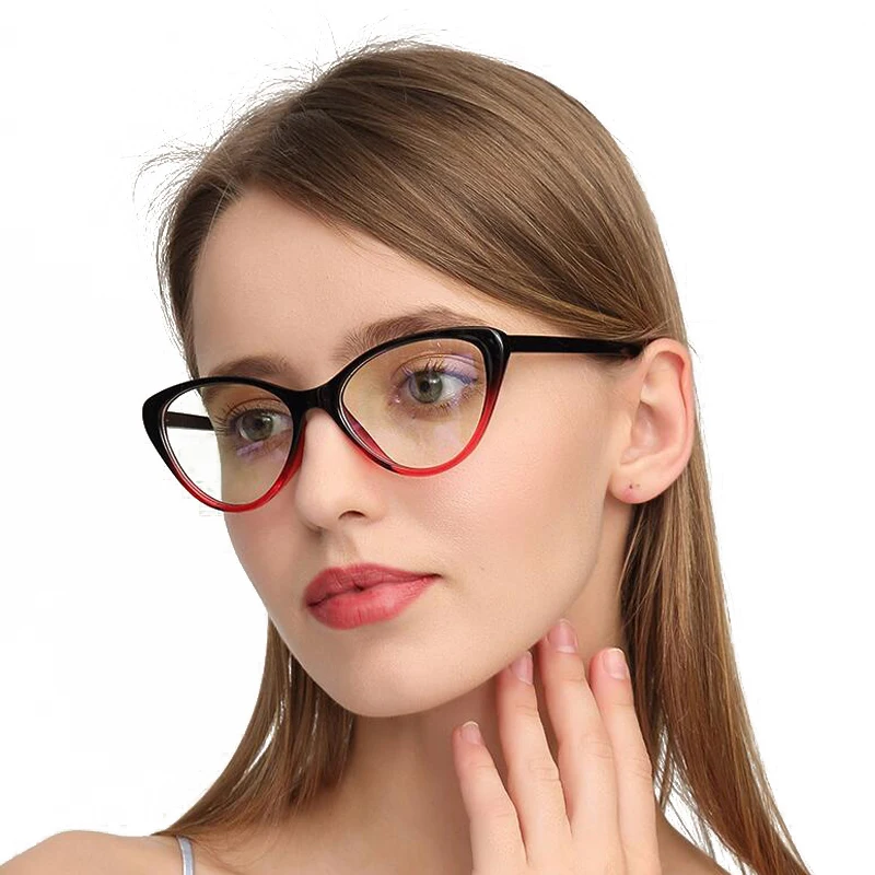 

2019 New Fashion show style glasses vintage glasses Women black with red frame transparent lens Glasses