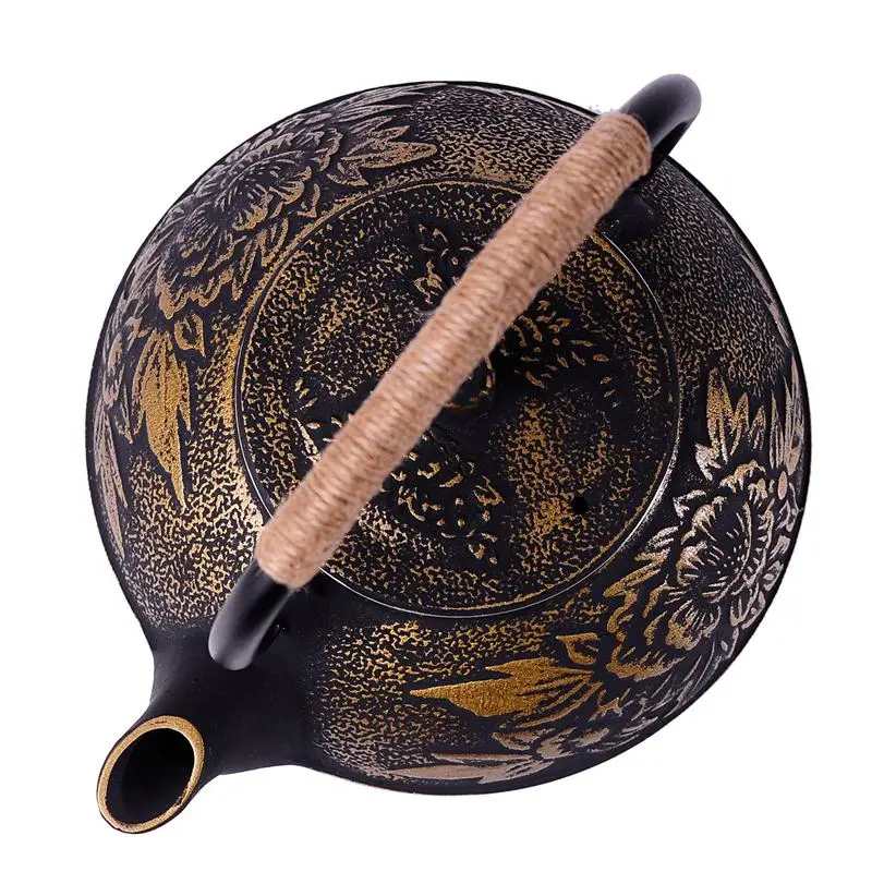 Чайник без покрытия железный чайник большой с пионами 900 мл | Дом и сад