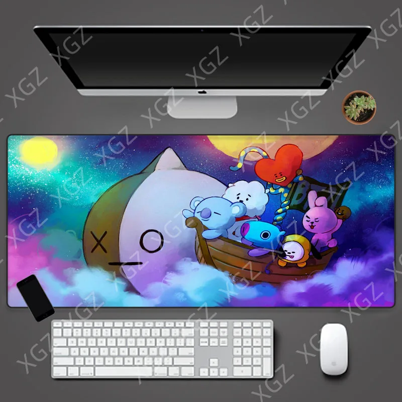 

Мультипликационный игровой коврик для мыши YuzuoanXL, большой игровой компьютерный игровой коврик, продвижная клавиатура с застежкой по краю, к...