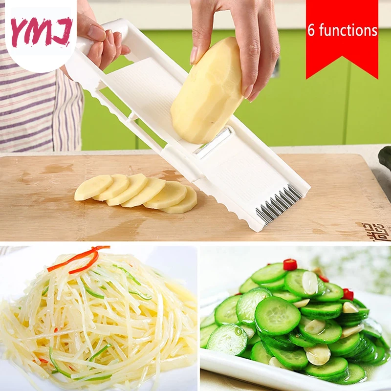 

Кухонные приборы, многофункциональный резак из 6 предметов для овощей, фруктов, столовые приборы, пилинг, строгальные ломтики огурцов, измел...