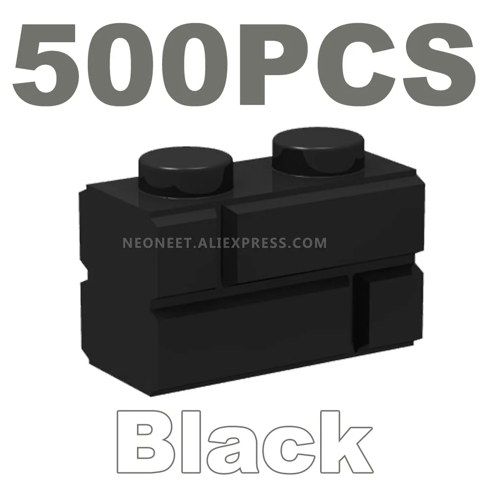 

Black 1x2 Bricks Wall Dots Building Blocks Brick 300/500 For Minifigures Mega Bloks 98283 6000066 MOC City Street Houses Castle