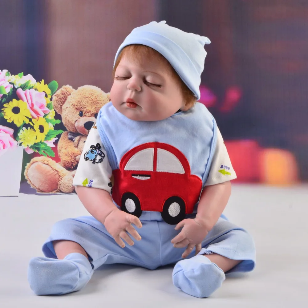 Reborn Спящая Детская кукла 22 дюймов Реалистичная ручная роспись силиконовая кожа