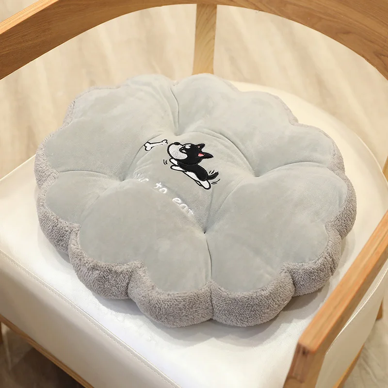 

Plush Thicken Stool Cushion Office Round Petal Butt Cushion Cartoon Pattern Tatami Cushion Home Decoration