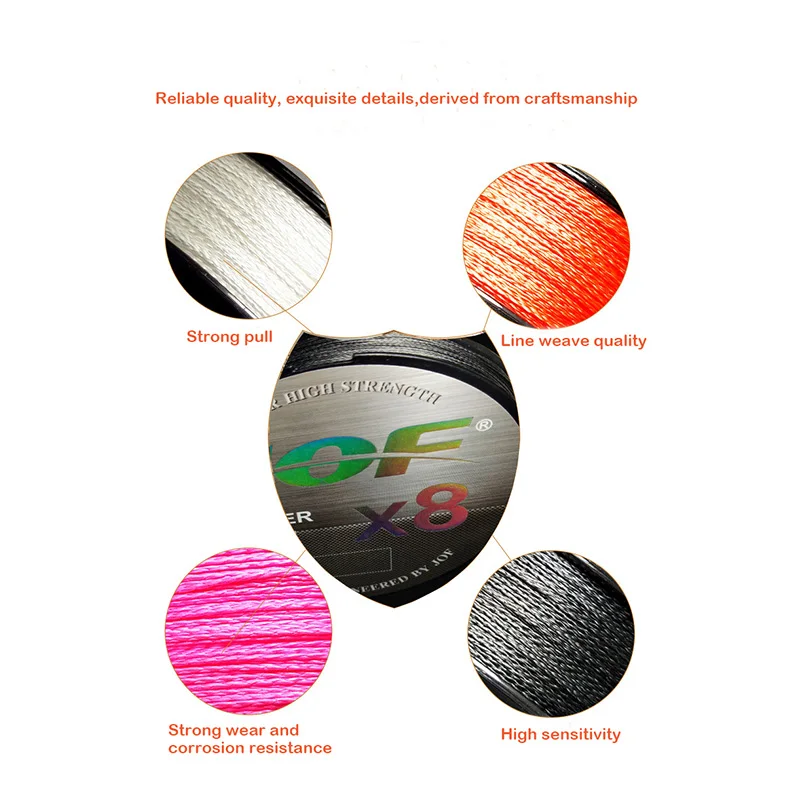 

JOF 8 Weaves Fishing Line 300M 8 Strands Braided Fishing Line Multifilament PE Line