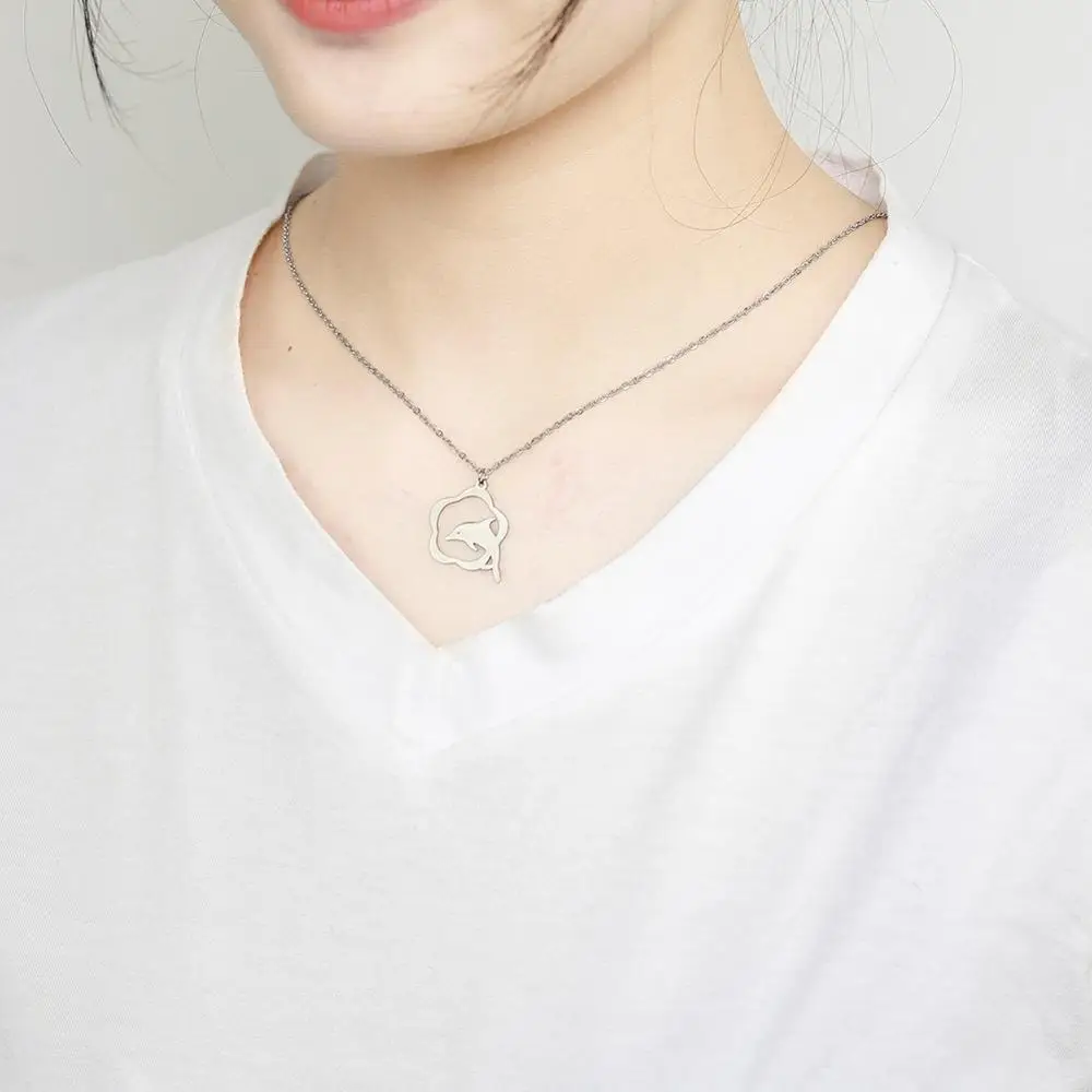 Ювелирный Комплект из колье и серёг нержавеющей стали |