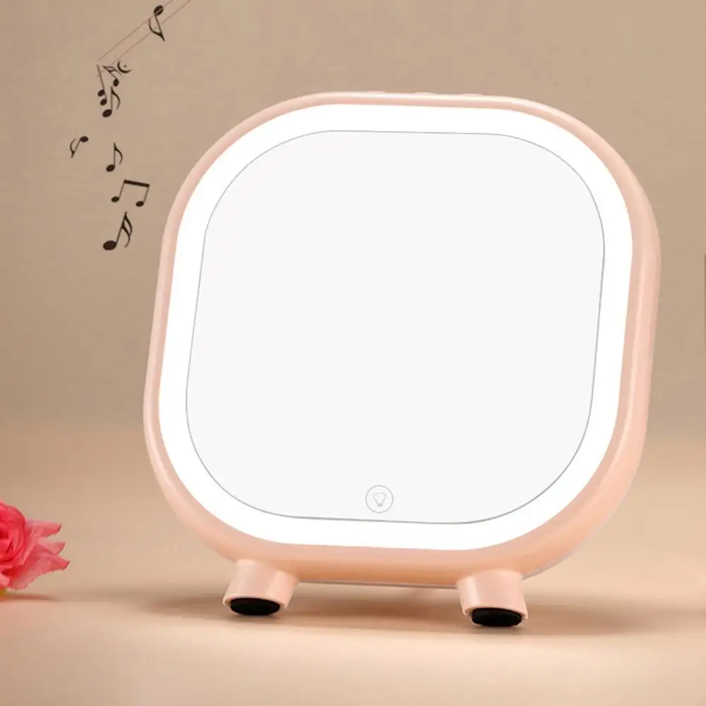 Portable LED Lighted Makeup Mirror With Wireless Bluetooth Sound Lamp Multifunctional Cosmetic Tool New | Красота и здоровье