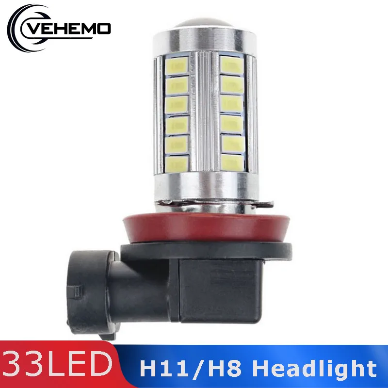 Vehemo супер яркий H11/H8 SMD5630 Белый светодиодный Автомобильная противотуманная фара дальнего света головной светильник 12V