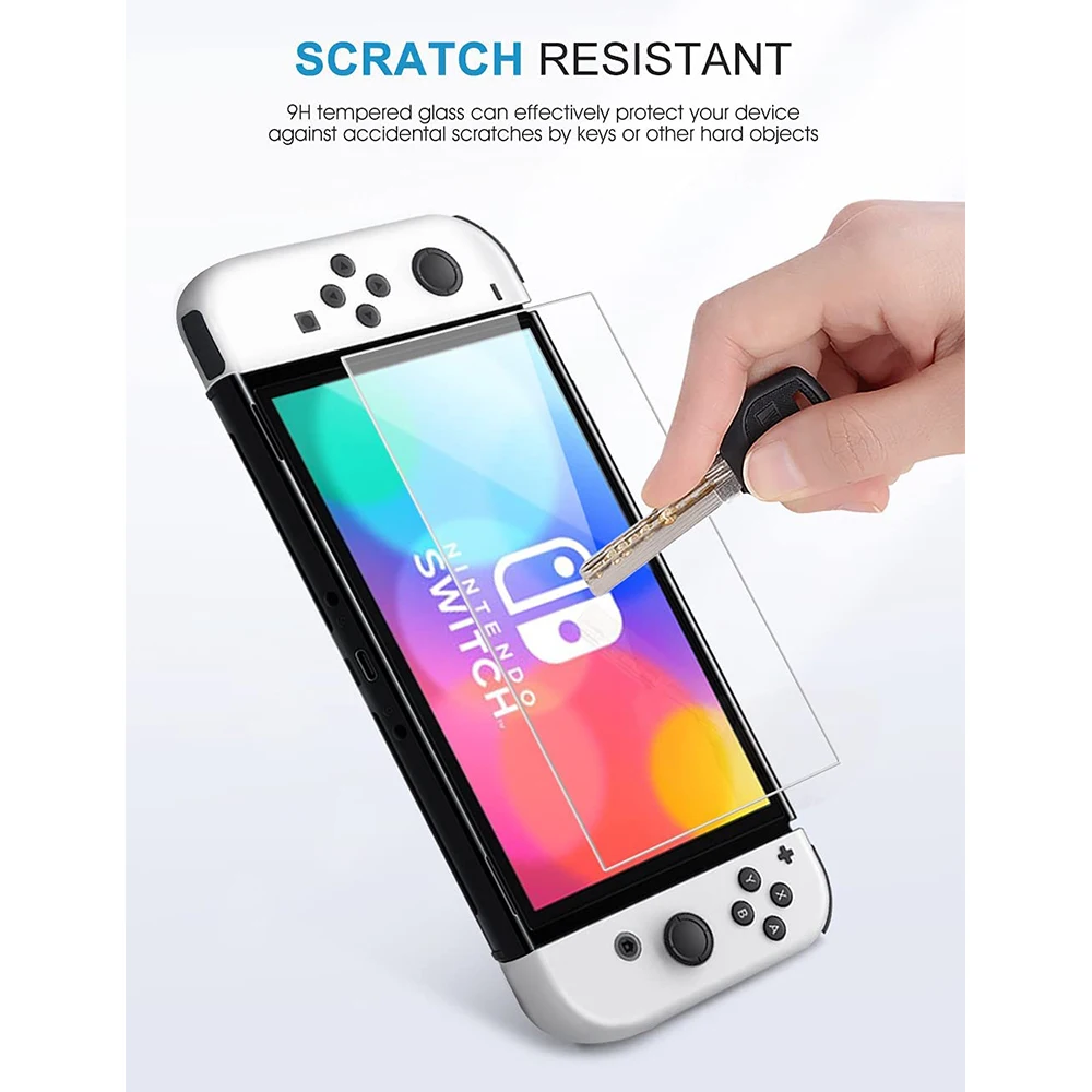 2 pcs tempered glass screen protector for nintendo switch oled console 9h untra slim blue light protective film 2021 accessories free global shipping