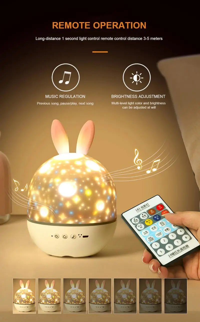 Bluetooth Night Light Remote USB Projection Lamp Led Charging Rotating Atmosphere Control |