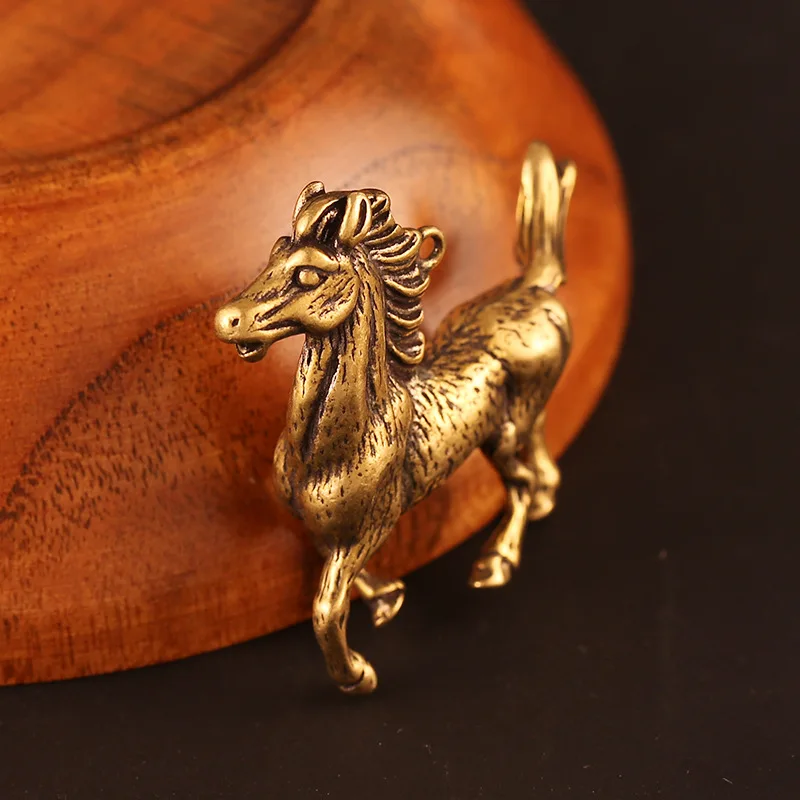 Китайский стиль креативные латунные беговые брелоки с лошадьми Подвески медные