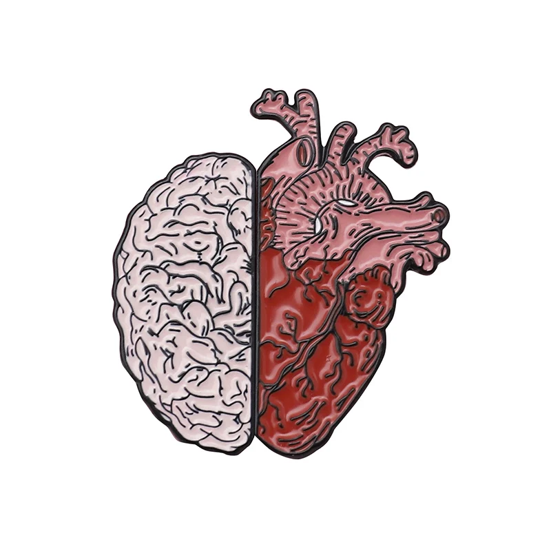 Heart 9 7 шт., булавка в форме сердца, океанская волновая повязка на голову, эмалированная брошь на булавке для женщин и мужчин, Панк значок на булавке, значок, орган, анатомия, ювелирное изделие, подарок - Окраска металла: Heart 9