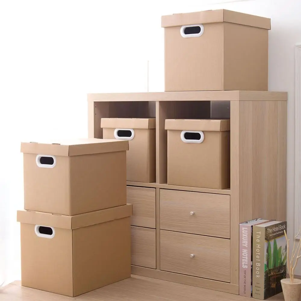 Большие бумажные складные корзины для хранения 21/29 л ящик домашняя коробка книг