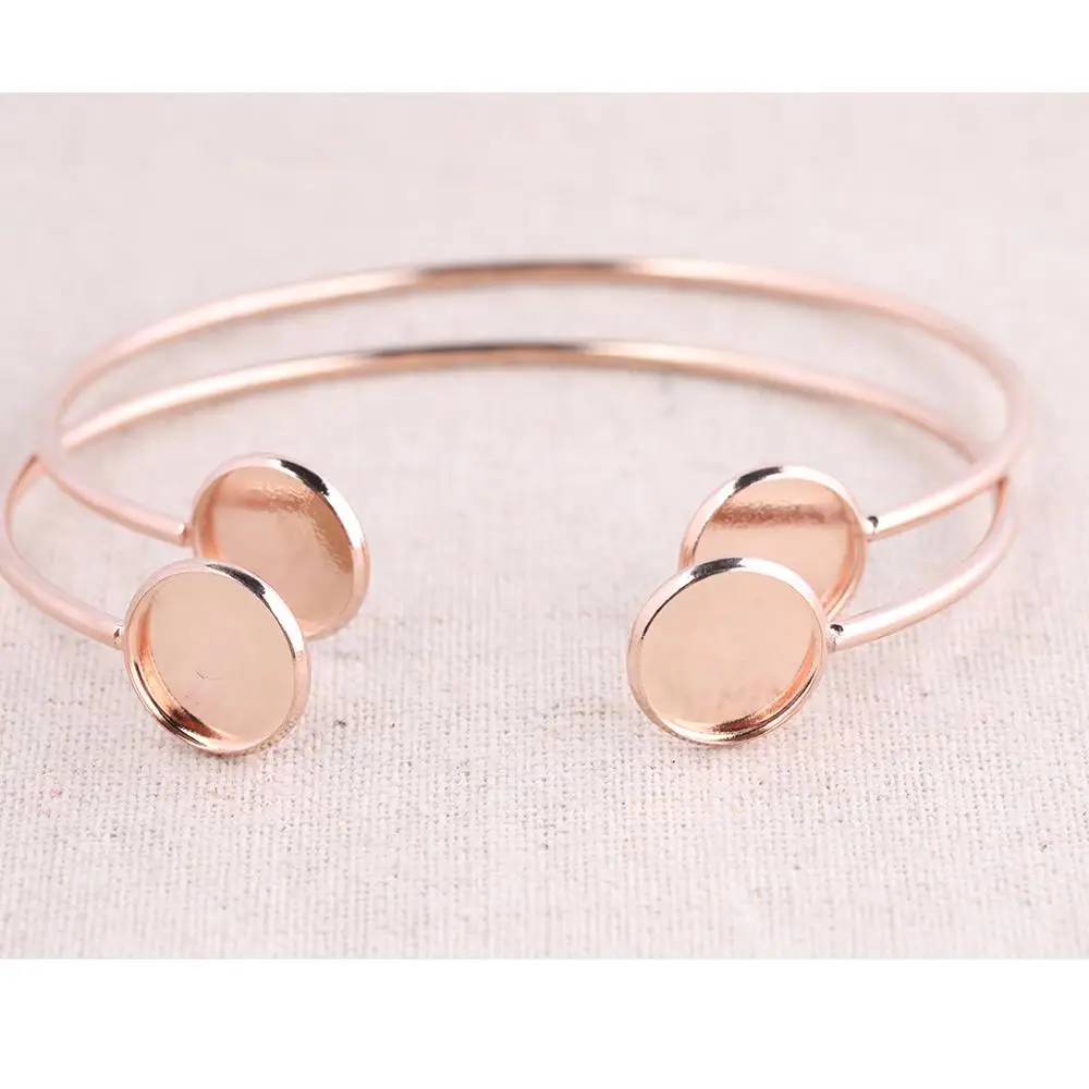 Onwear 5 шт. браслет из кабошона из нержавеющей стали лотки 12 мм диаметр пустой браслет с камеей базовые настройки diy Браслеты ободок фурнитура