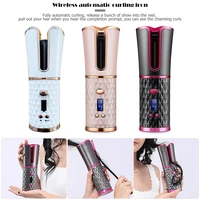 cordless automatic hair curler iron wireless curling iron usb rechargeable air curler for curls waves lcd display ceramic curly